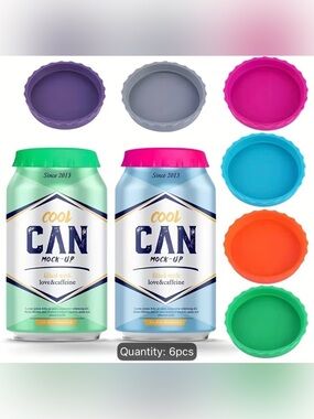 Six Pack Silicone Soda Covers- Multicolor (6 Pack)